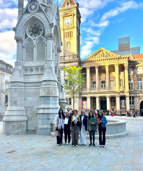 Feng shui students on Ba Chop course, in Chamberlain Square in Birmingham