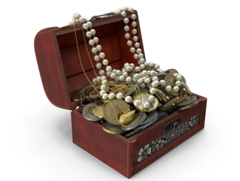 Treasure chest representing knowledge