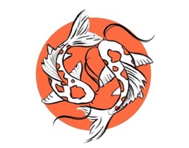 Koi fish representing yin and yang